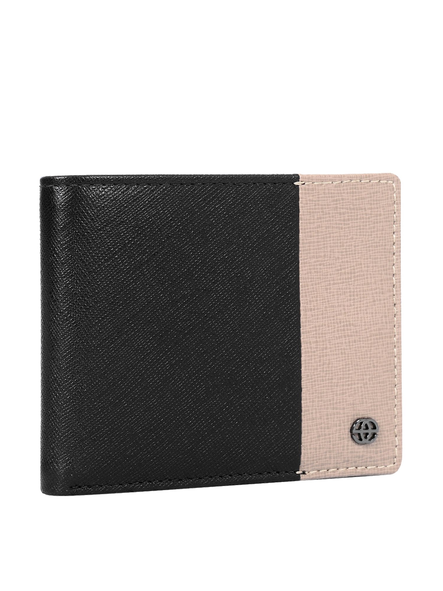 Eske Black Textured Bi-Fold Wallet for Men