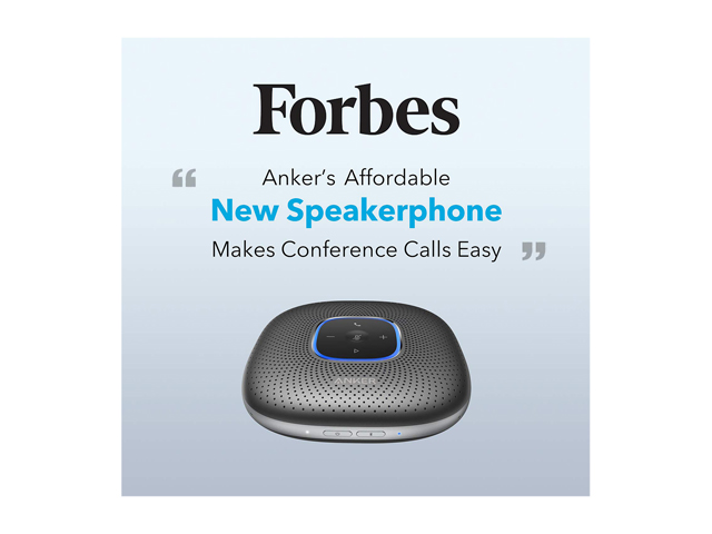 Anker PowerConf Bluetooth Speakerphone with 6 Microphones, Enhanced Voice Pickup, 24 Hour Call Time, Bluetooth 5, USB C, Conference Speaker Compatible with Leading Platforms, PowerIQ Technology