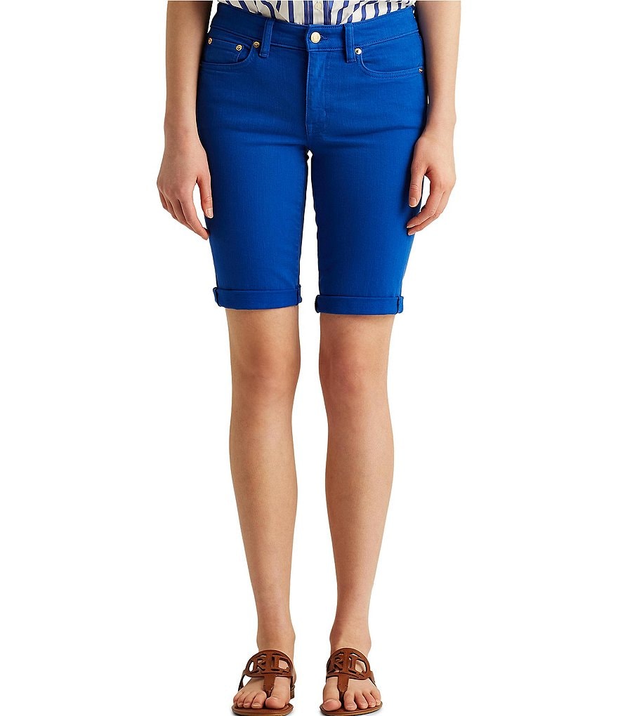 Westbound Petite Size the PARK AVE fit Indigo Skimmer Shorts