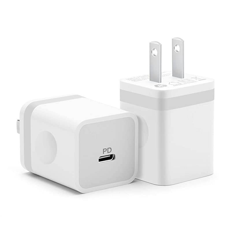 USB C Charger 2Pack 18W PD Type C Power Delivery 30 Fast Wall Charger Block Compatible with iPhone 11ProMaxXRXSX8SE2 iPad Pro Galaxy S10S9S8Note 98 Pixel 432XL AirPods Pro