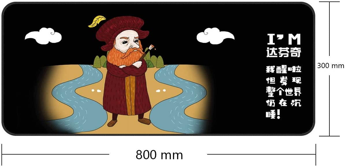 Large Gaming Mouse Pad with Nonslip Base|Extended XXL Size, Heavy|Thick, Comfy, Waterproof & Foldable Mat for Desktop, Laptop, Keyboard, Consoles & More|Enjoy Precise (Vinci)