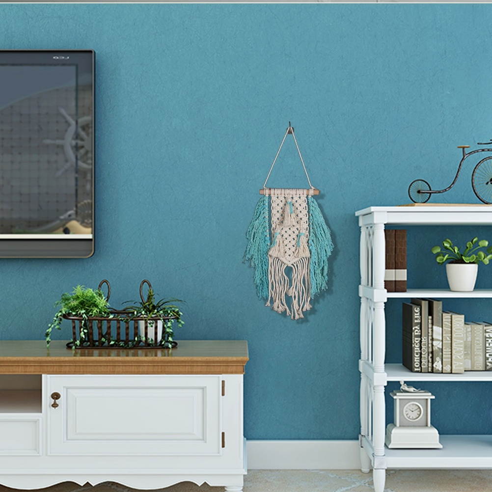 42x20cm Handmade Tassel Wall Hanging Tapestry Ornament Craft Indoor Home Hanging Decor