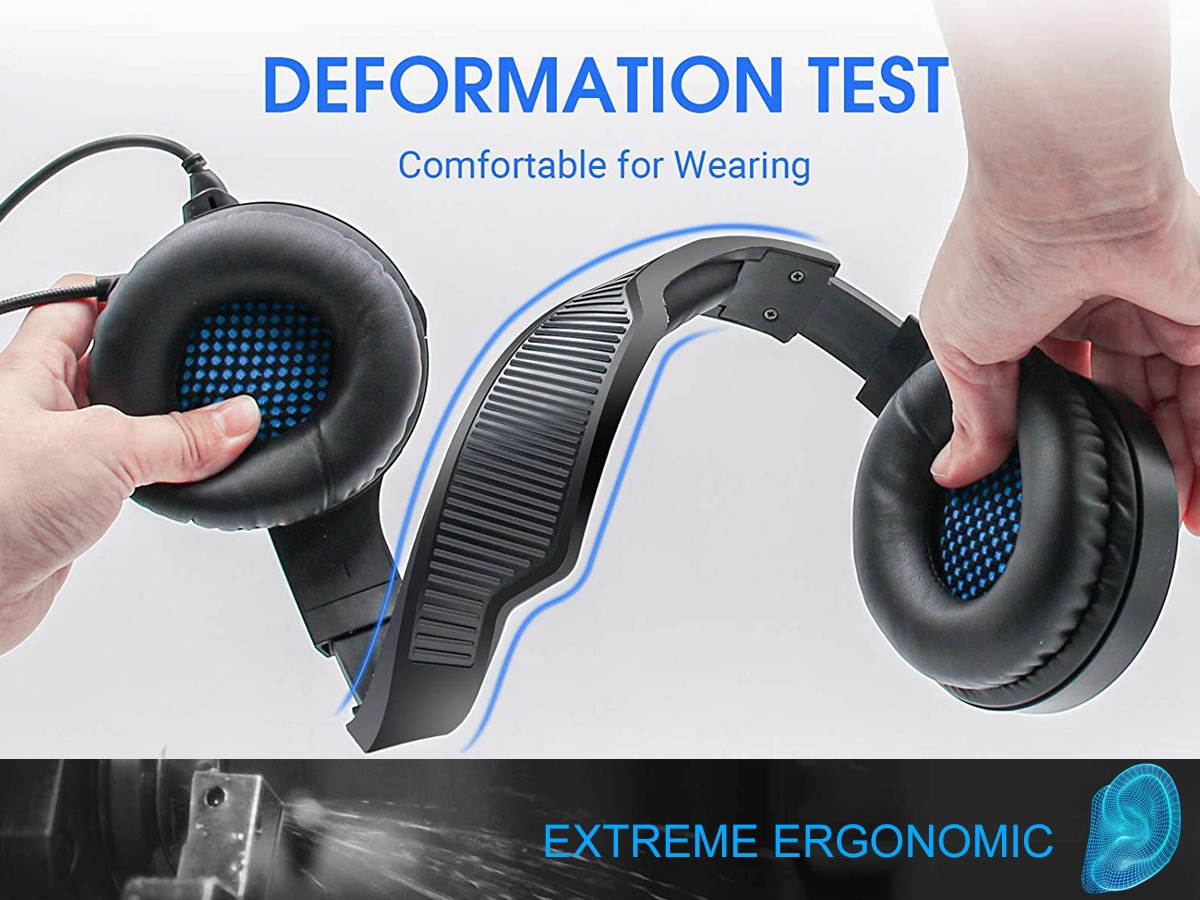 Gaming Headset for PS4, PSP, Xbox One, Gamer Headphones with Noise Canceling Microphone & LED Light, Surround Sound Headset Compatible with Laptop, PC, iOS, Android&hellip;