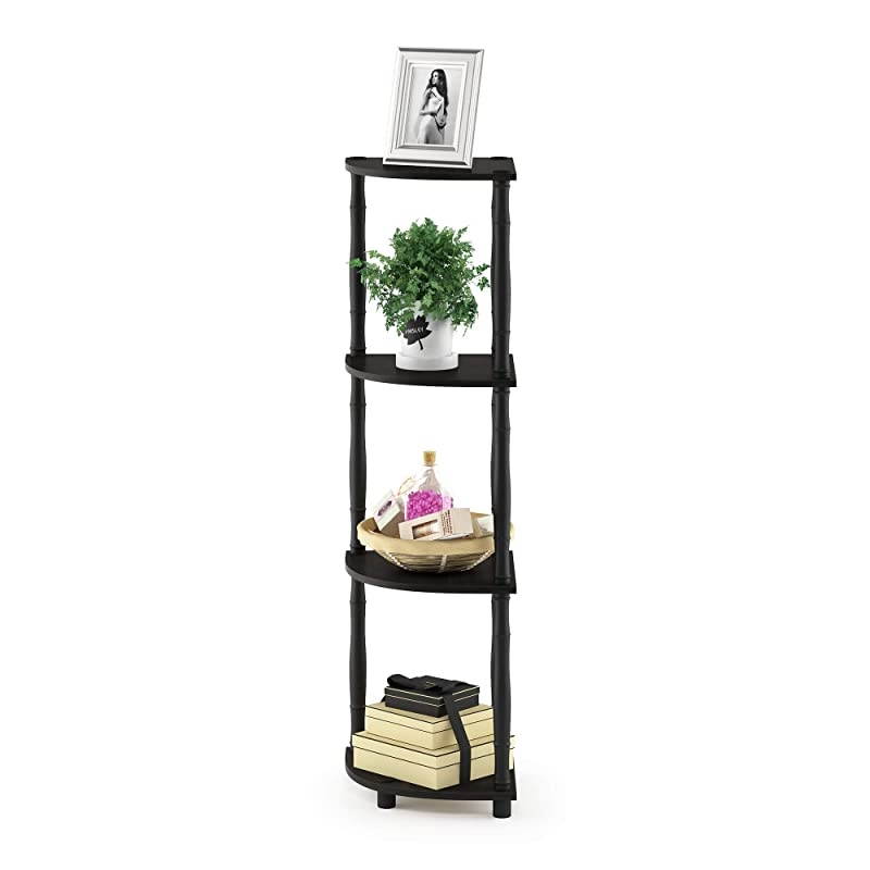 TurnN 4Tier Multipurpose Corner Display Rack with Classic Tubes EspressoBlack