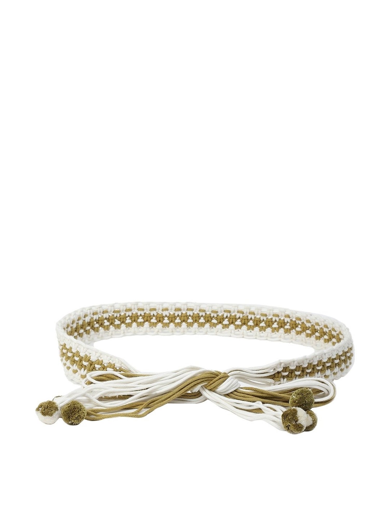 aarke Ritu Kumar White & Olive Embellished Belt for Women