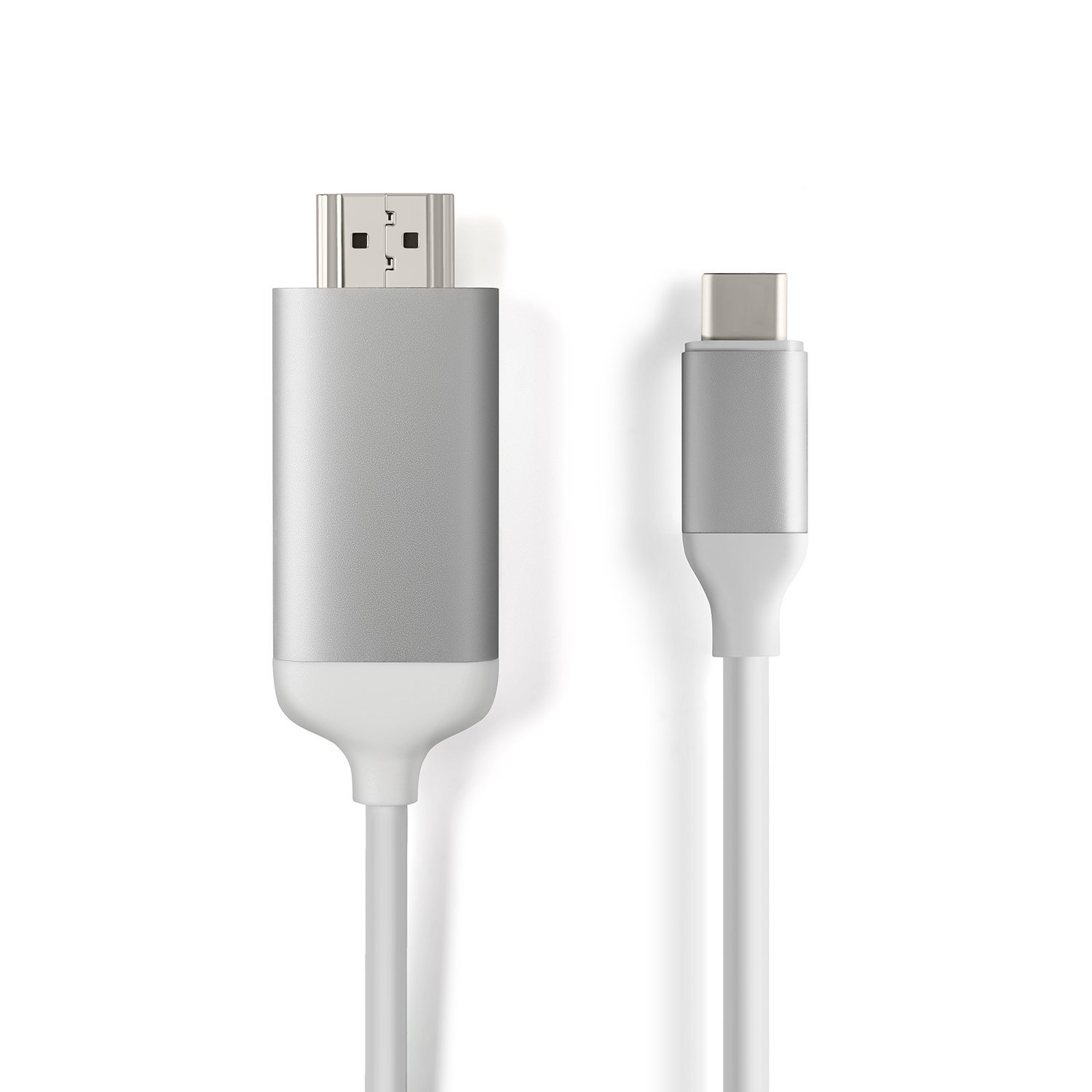 MINIX NEO C-4K USB-C to 4K@60Hz HDMI Cable  Thunderbolt 3 Compatible,( 6FT/180cm)  support Windows, Mac and Chrome OS, Compatible with 720p HD and Full 1080p ,Gray/Silver