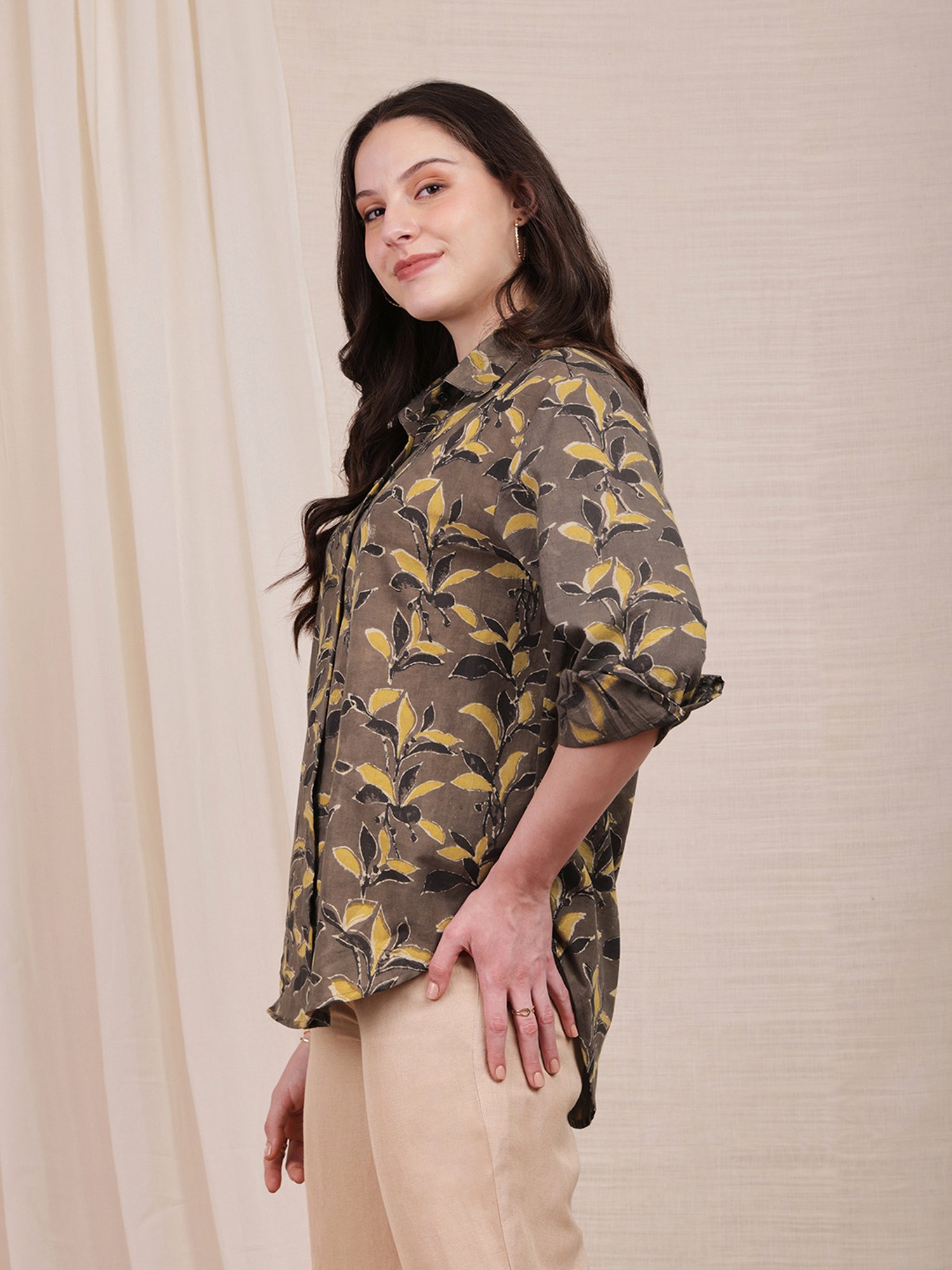 Pink Fort Brown Cotton Striped Shirt