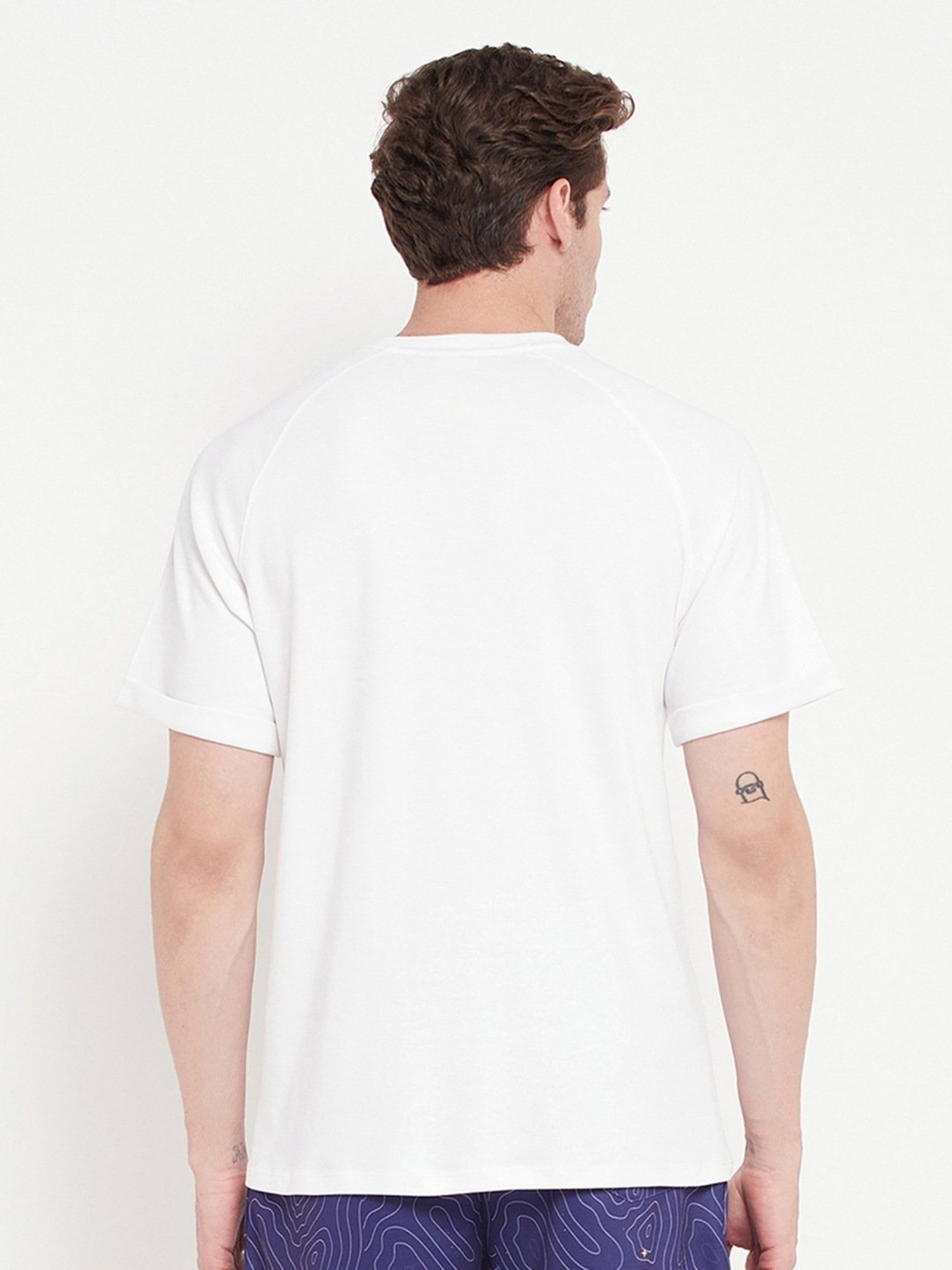 Edrio White Cotton Relaxed Fit T-Shirt