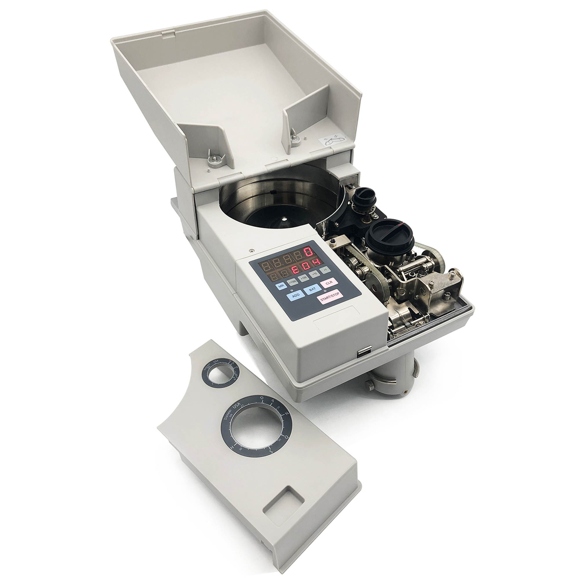 Ribao CS-10S High Speed Portable Coin Counter and Sorter, 1800 Coins per Minute Counting Speed, 2000 Coins Hopper Capacity, Suitable for International Coins and Tokens