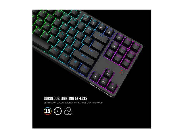 1STPLAYER RGB Gaming Mechanical USB Wired Keyboard DK5.0 Blue Switch Ergonomic 104 Keys NKRO Full Size Customizable Backlight LED Computer Laptop Keyboard for Windows PC Gamers (White)
