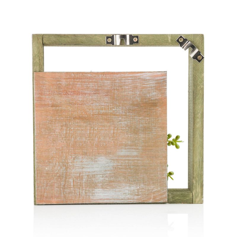 10" Indoor/Outdoor Wood Frame Plant Wall Art Décor - Alpine Corporation