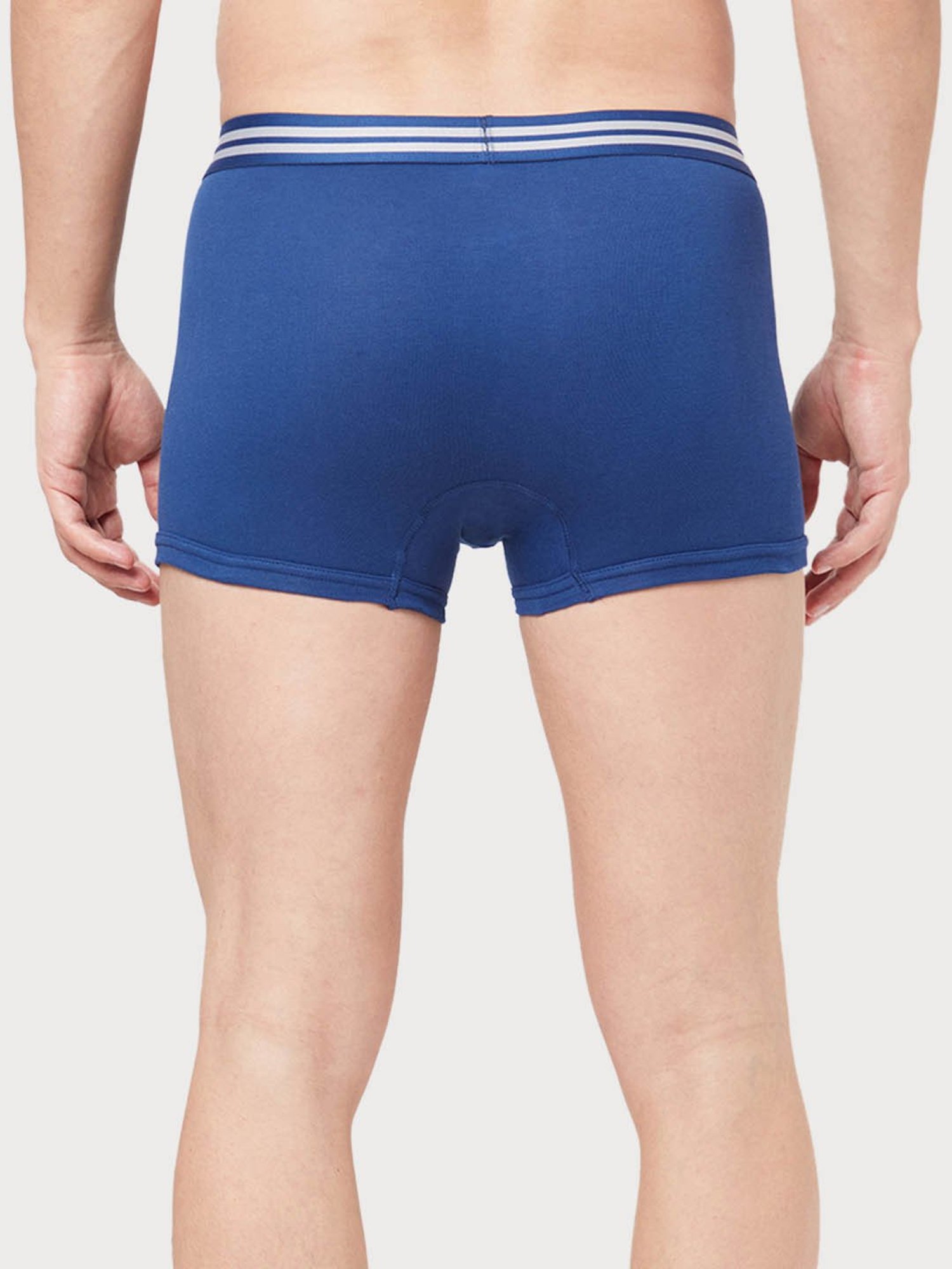 Zoiro Dark Blue & Dark Denim Cotton Regular Fit Trunks - Pack Of 2