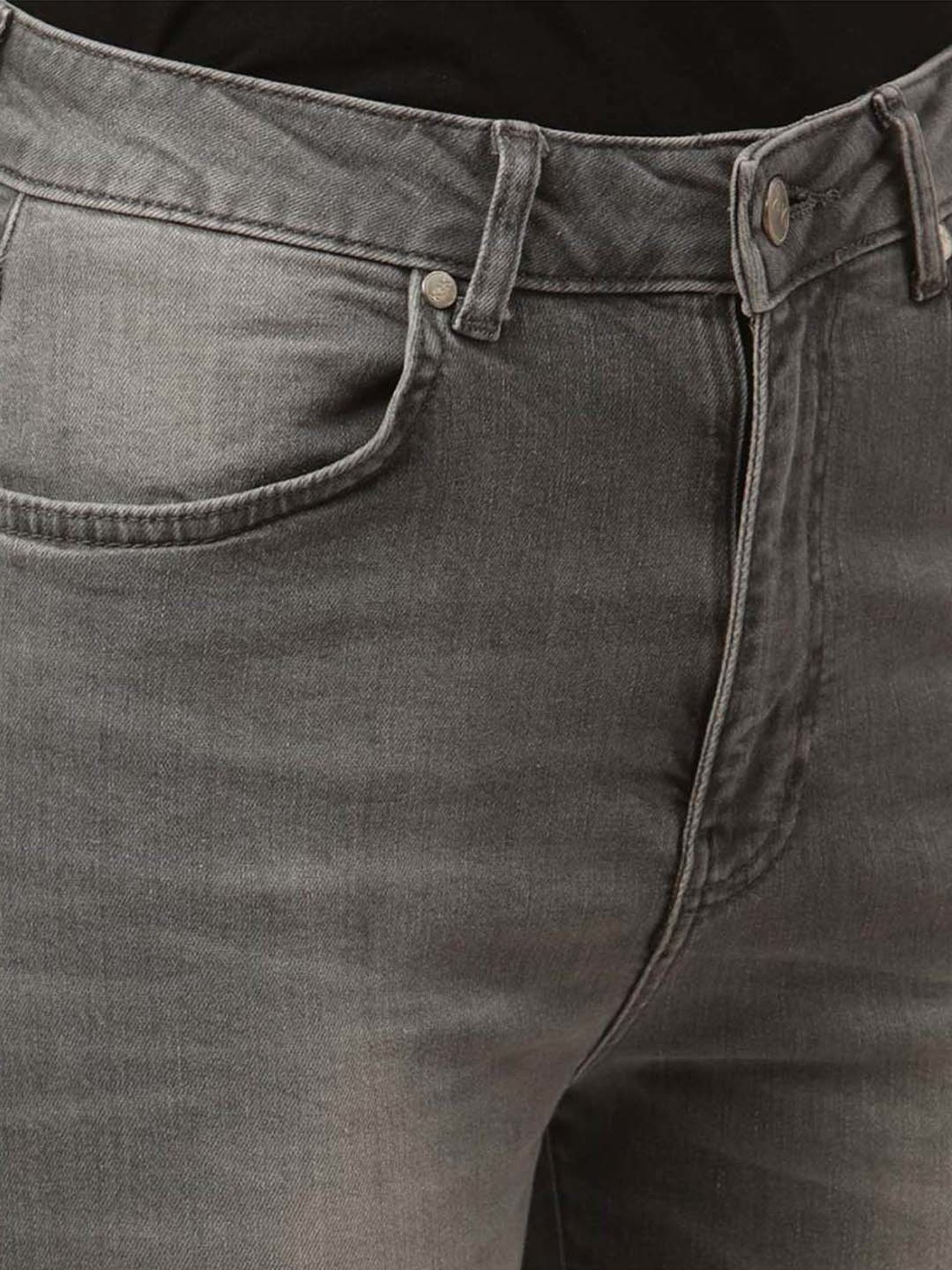 KENDALL + KYLIE Grey Cotton Mid Rise Jeans