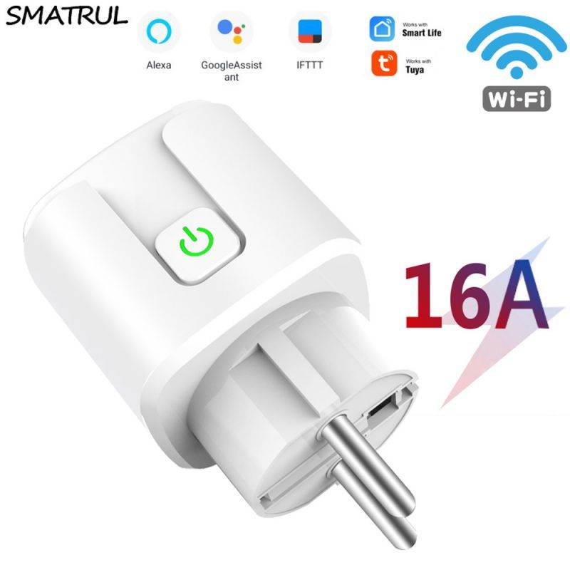 Yijianxi WiFi EU Smart Plug 16A 220V Adapter Wireless Remote Voice Control Power Monitor Timer