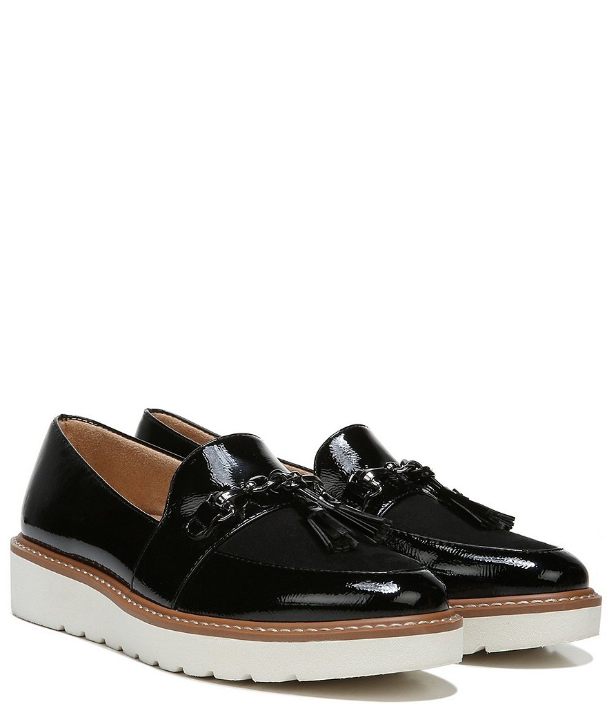 Naturalizer Estelle Patent Tassel Chain Slip-On Wedge Loafers