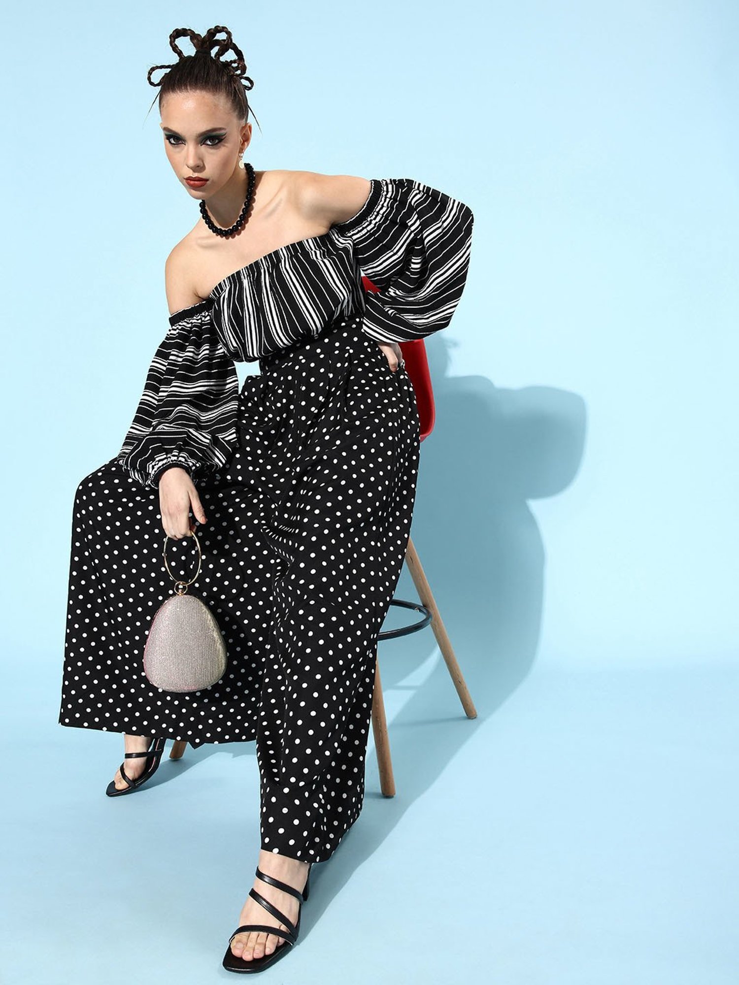 QUIERO Black Polka Dot Jumpsuit