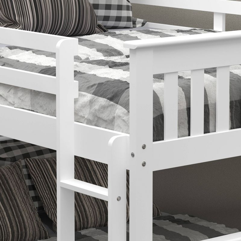 Full/Full Mission Bunk Bed with Dual Underbed Drawers White - Donco Kids