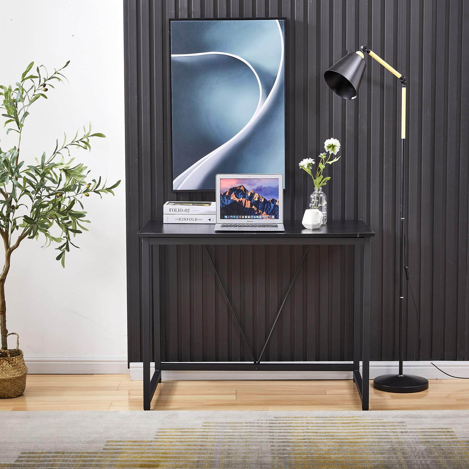 Lifetech Computer Desk 43.3" Modern Study Writing Desk for Home Office Simple Small Desk for Small Spaces, Black