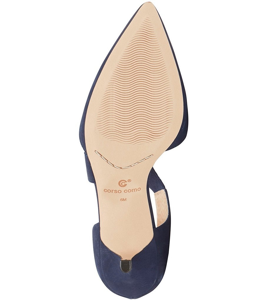 CC Corso Como Denice Suede Asymmetrical Leather Pointed Toe Pumps