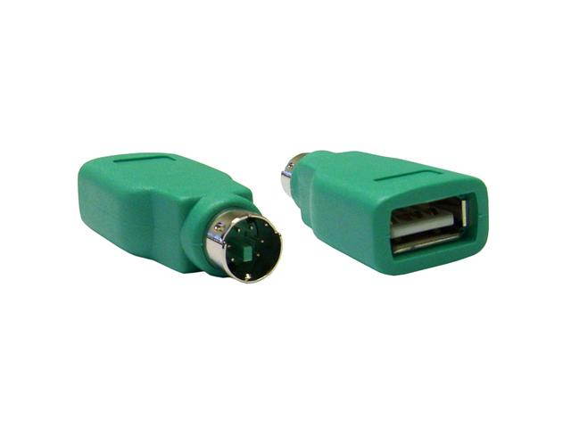 USB to PS/2 Keyboard/Mouse Adapter, USB Type A Female to PS/2 (MiniDin6) Male - Green