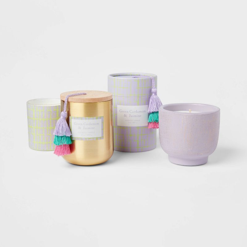 8.5oz Global Terracotta Jar Green Cardamom and Jasmine Candle - Opalhouse™