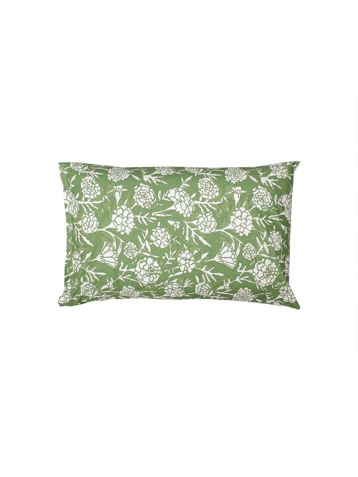 House This Genda Phool Green Cotton 144 TC Pillows - Set of 2