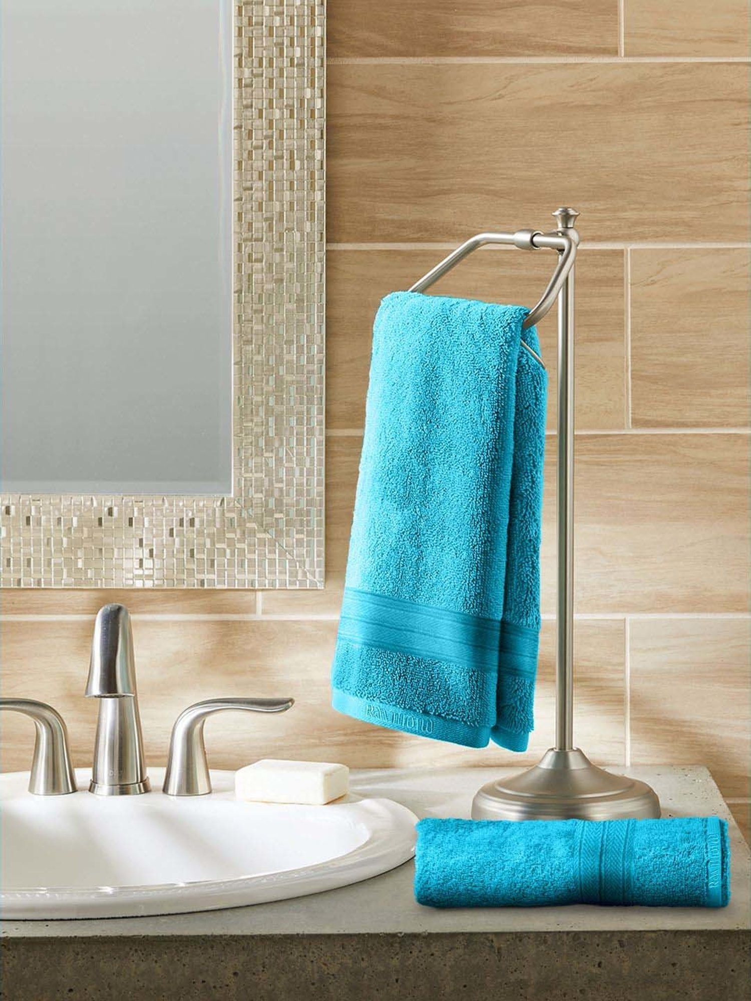 Raymond Home Neo Blue 450 GSM Cotton Hand Towel