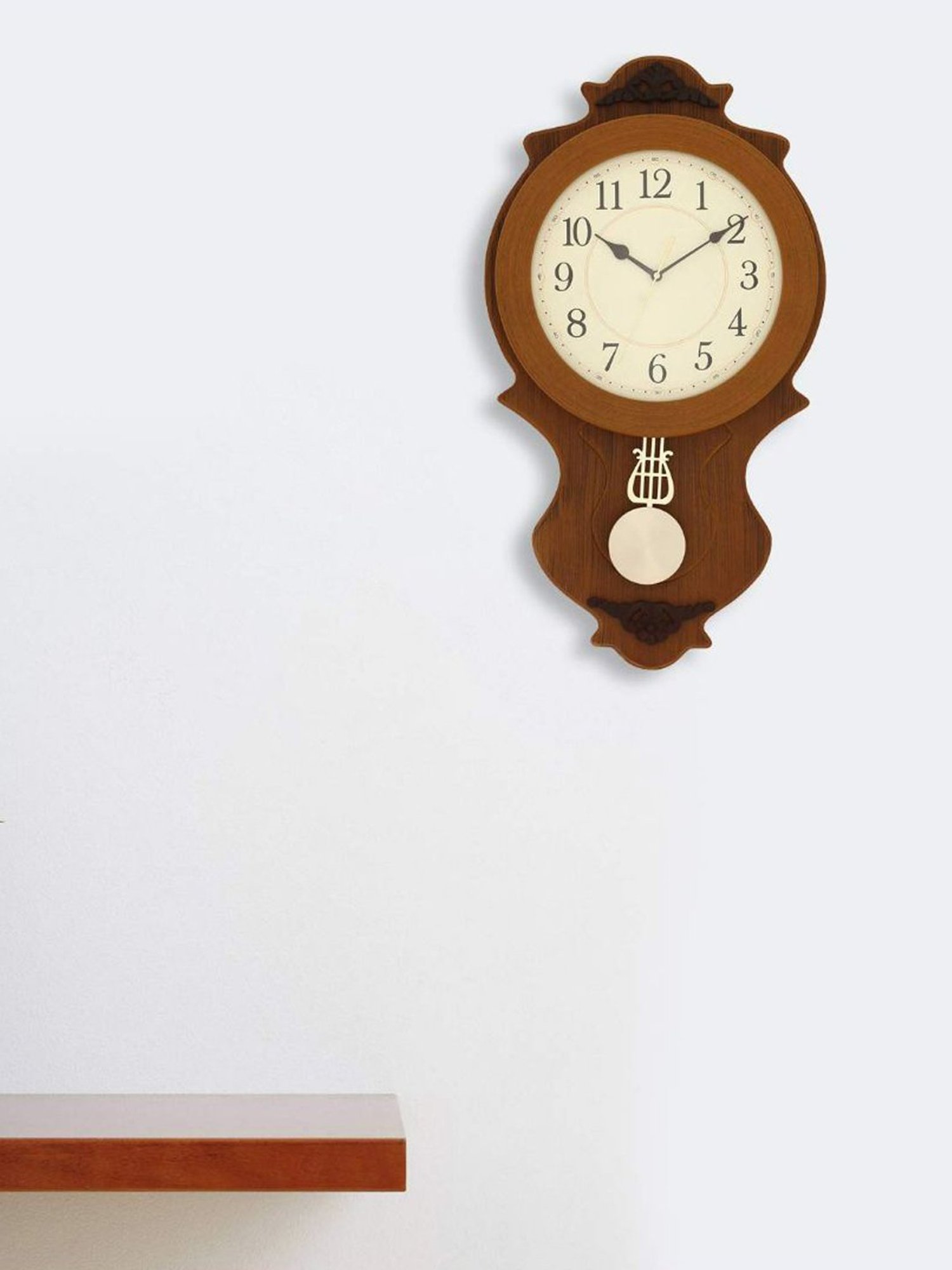 CHRONIKLE Elegant Vertical Brown Wood Wall Clock