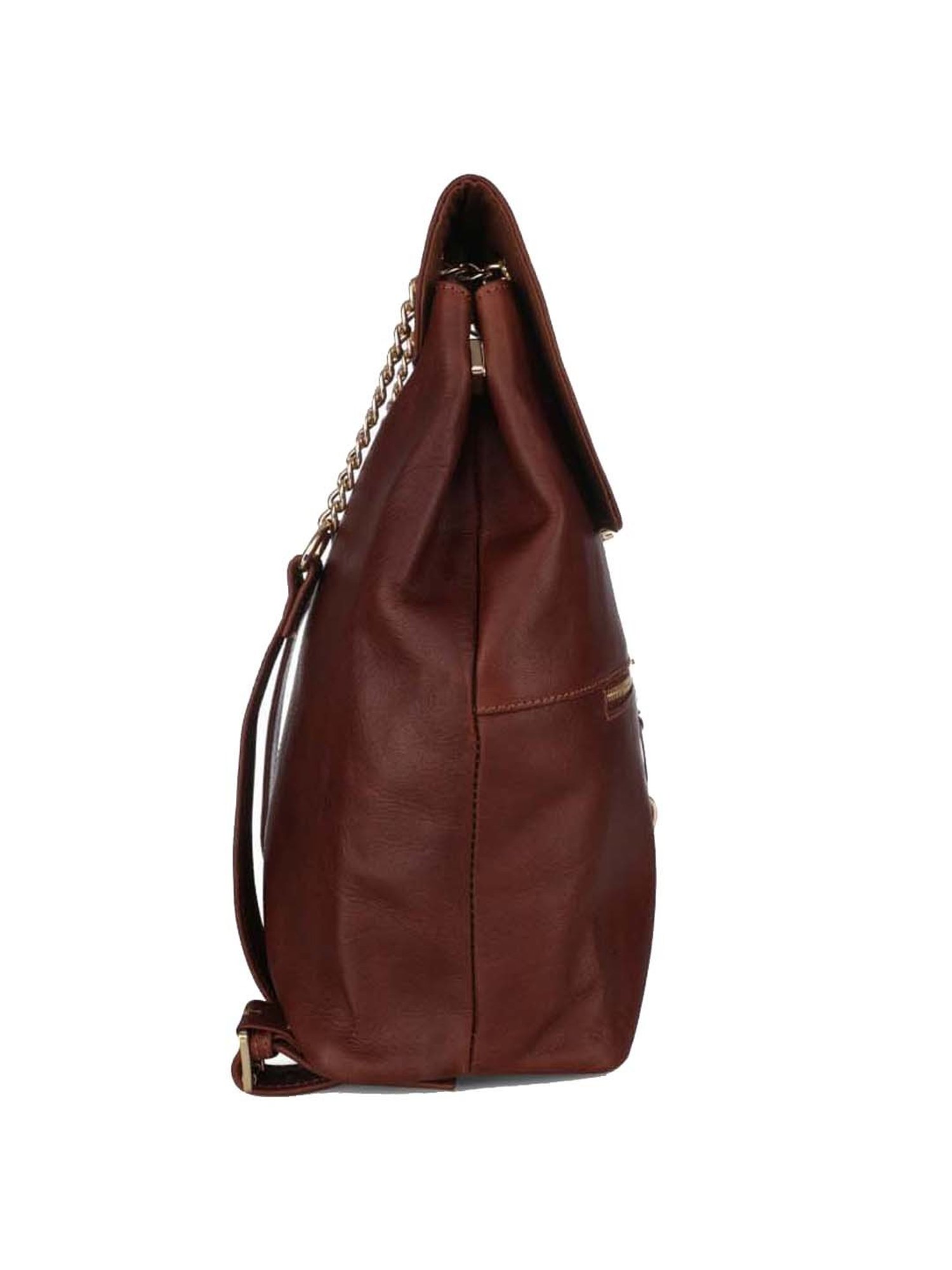 PELLE LUXUR Brown Leather Medium Backpack
