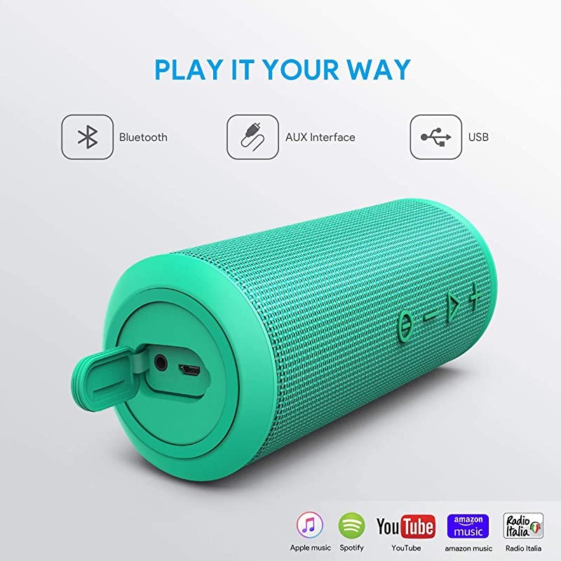 Bluetooth Speakers Bluetooth Speakers Portable WirelessV42 with Powerful 24W with 360&deg; Bass Sound TWS 15H Playtime IPX6 Waterproof Suitable for Travel Home and Outdoors