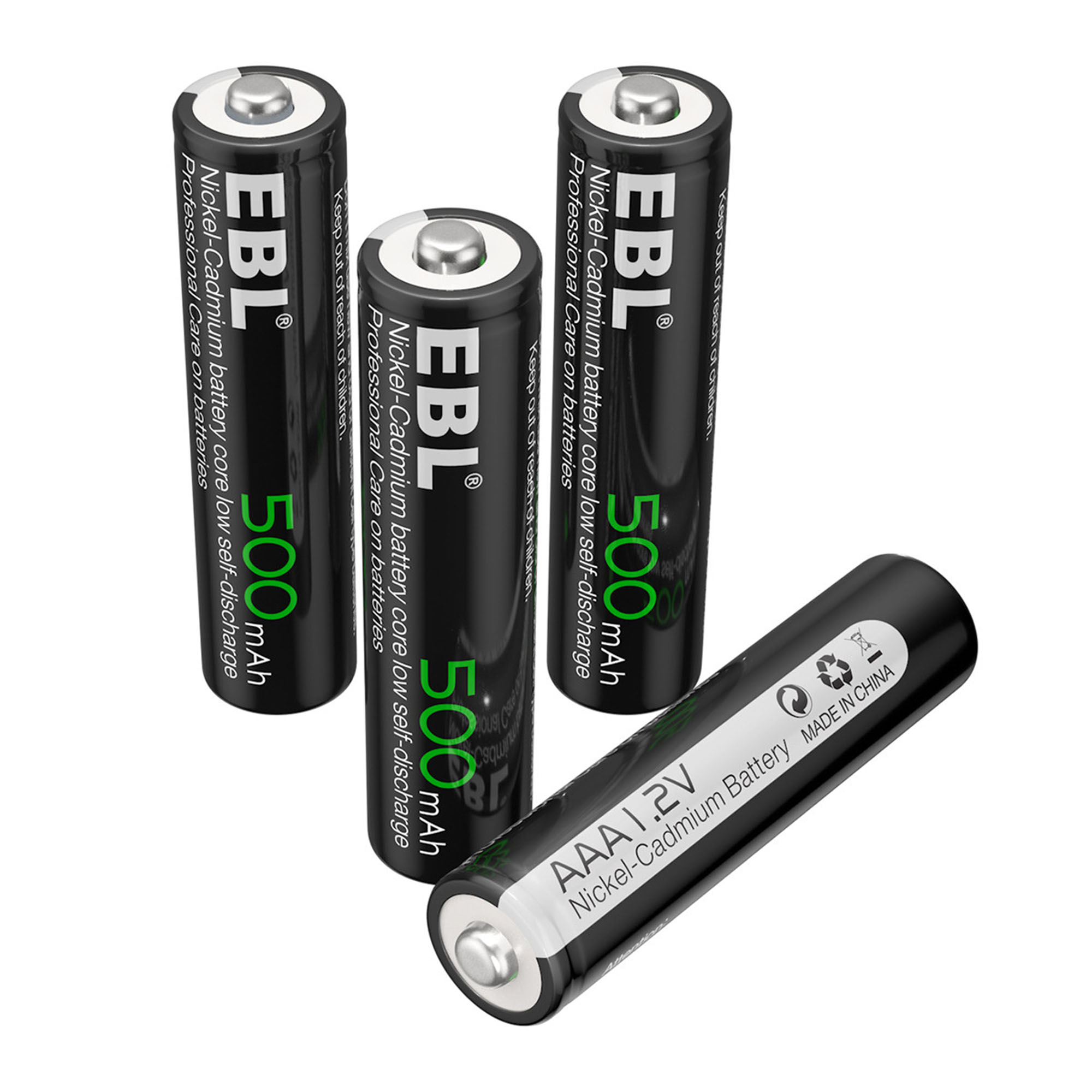 EBL 8 Pcs AAA 1.2V Rechargeable Batteries 500mAh Ni-Cd Battery for TV Keyboards