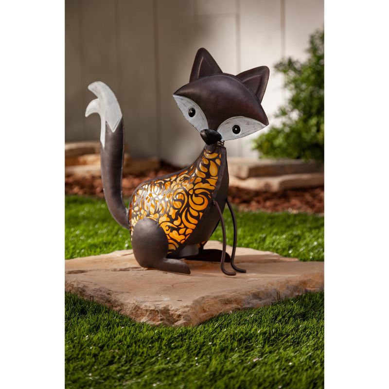 Garden Meadow Set of 2, 15.35" Solar Lighted Garden Meadow Fox