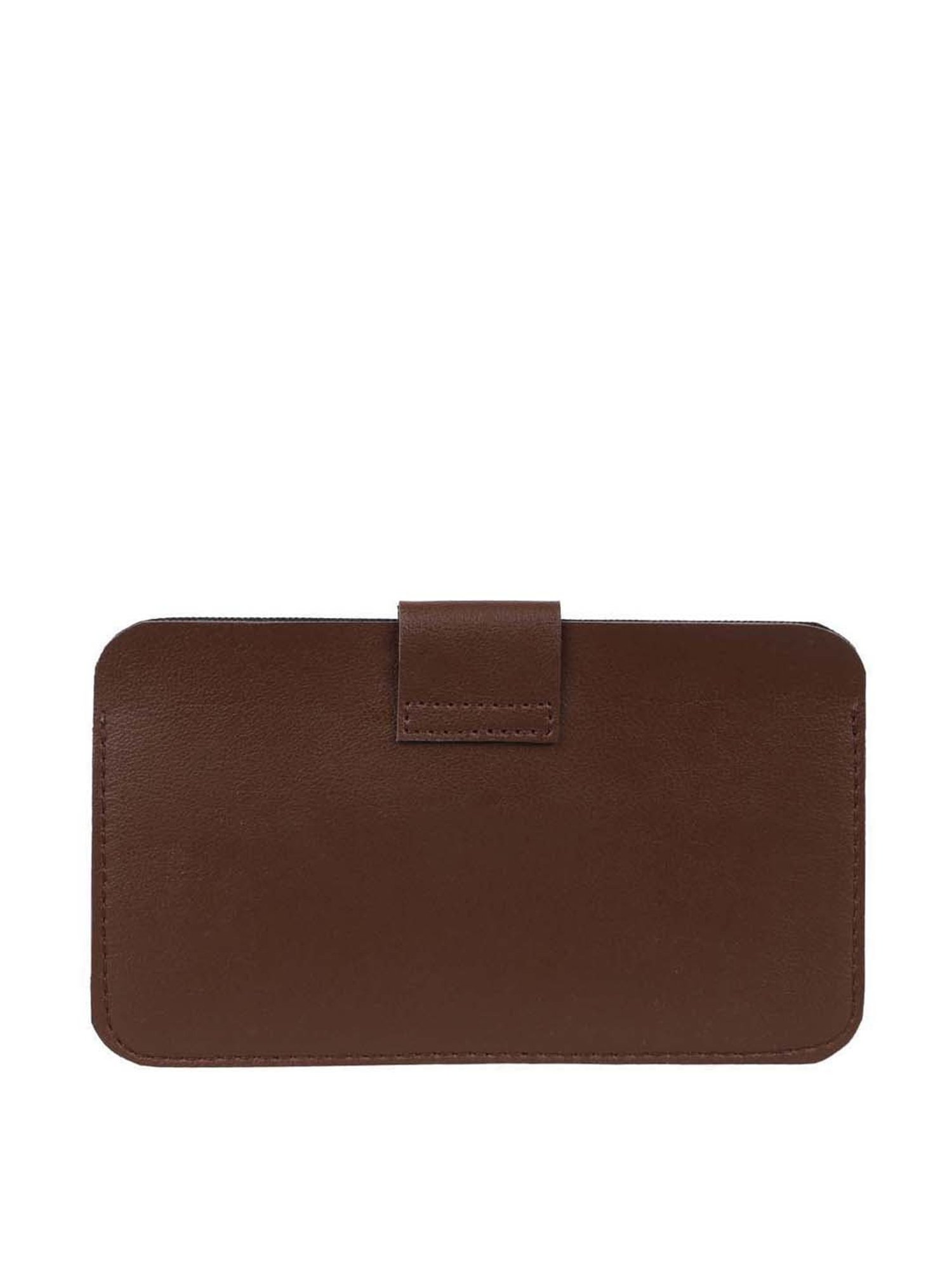 Louis Philippe Brown Casual Leather Money Clip Wallet for Men