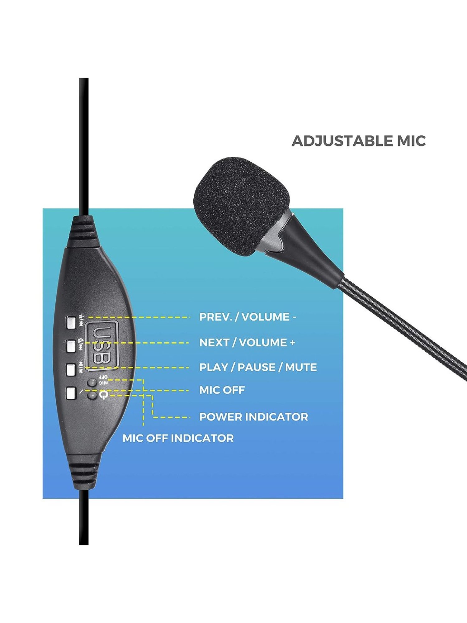 Zebronics Zeb-Supreme USB Wired On-Ear Headphone with Mic (Black)