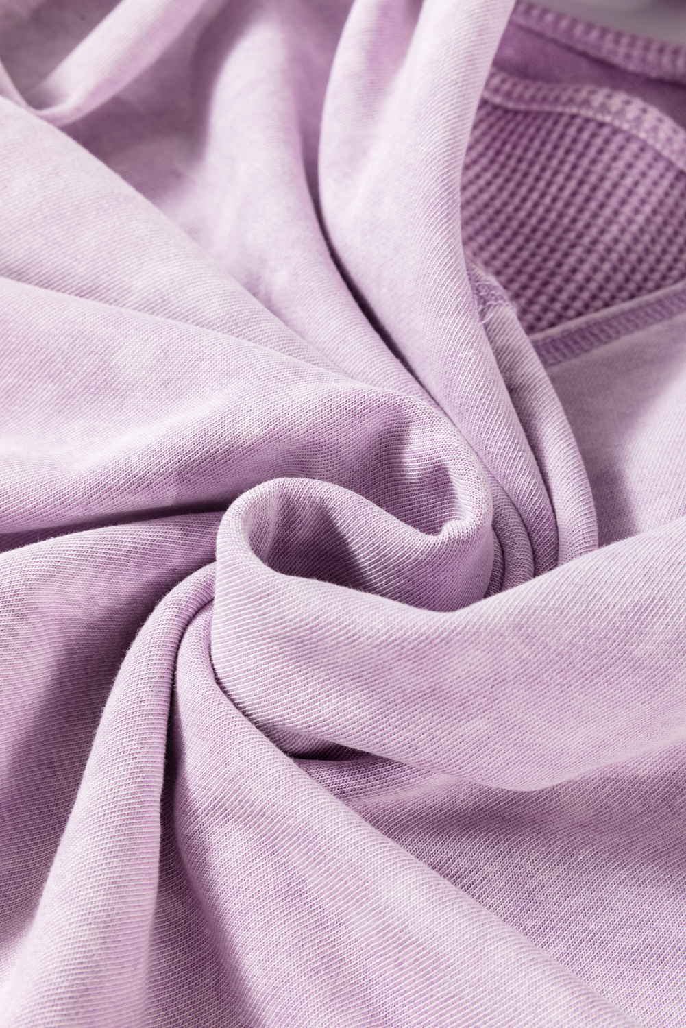 Orchid Petal Mineral Wash Drop Sleeve Patchwork Plus Size Tee