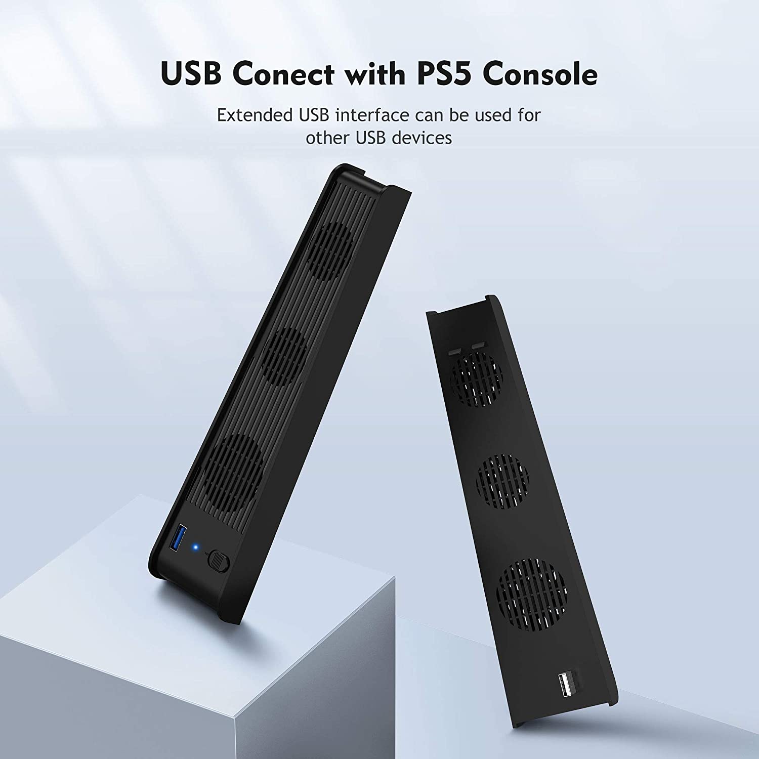 ROME CARE Console Cooling 3 Cooler Fans For Sony Playstation 5, Host Accessories Super Cooling Fan For PS5 Gaming Console USB Ports, Gamer Dust Plug Cover Kit, Ultra HD Game Console Accessories Heat S