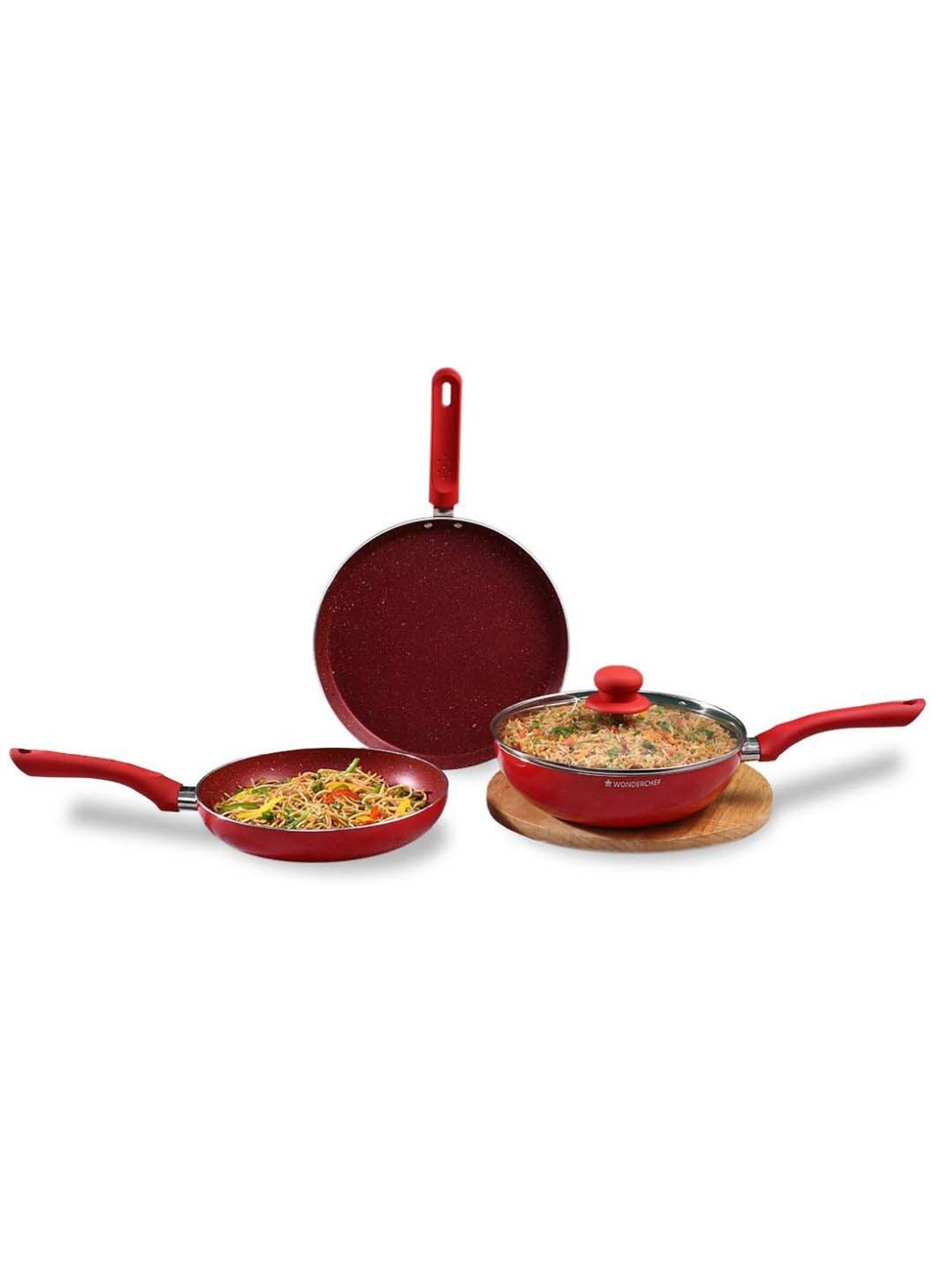 Wonderchef Royal Velvet Non-Stick Induction Bottom 4 Pcs Cookware Set