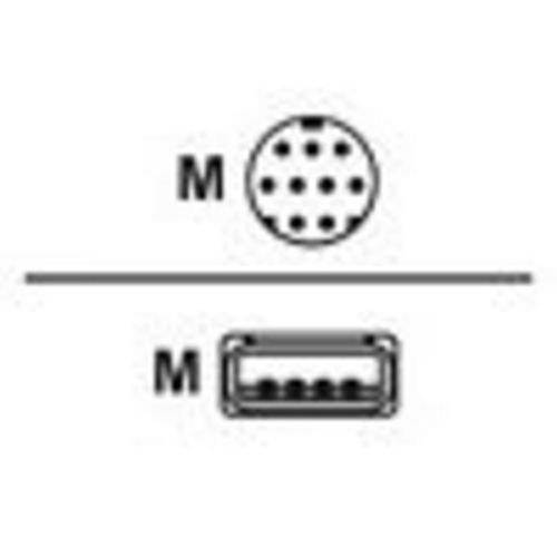 MagTek 22517583 6Ft 9-pin mini-DIN Male, 4-pin USB Type A Male