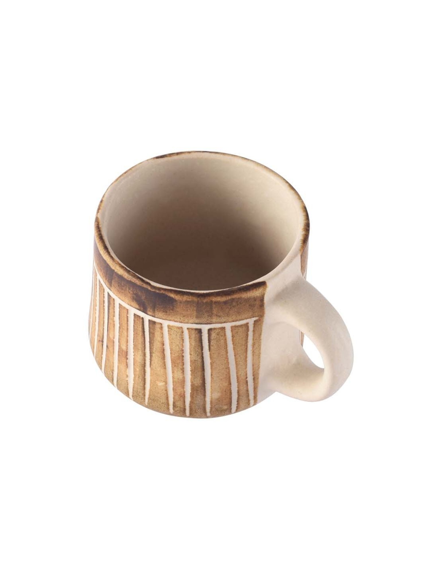 Unravel India Brown Ceramic Coffee Mug - Set of 6