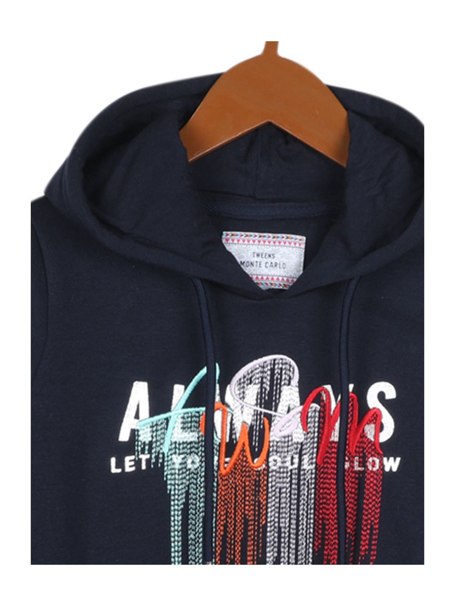 Monte Carlo Kids Navy Embroidered Full Sleeves Sweatshirt