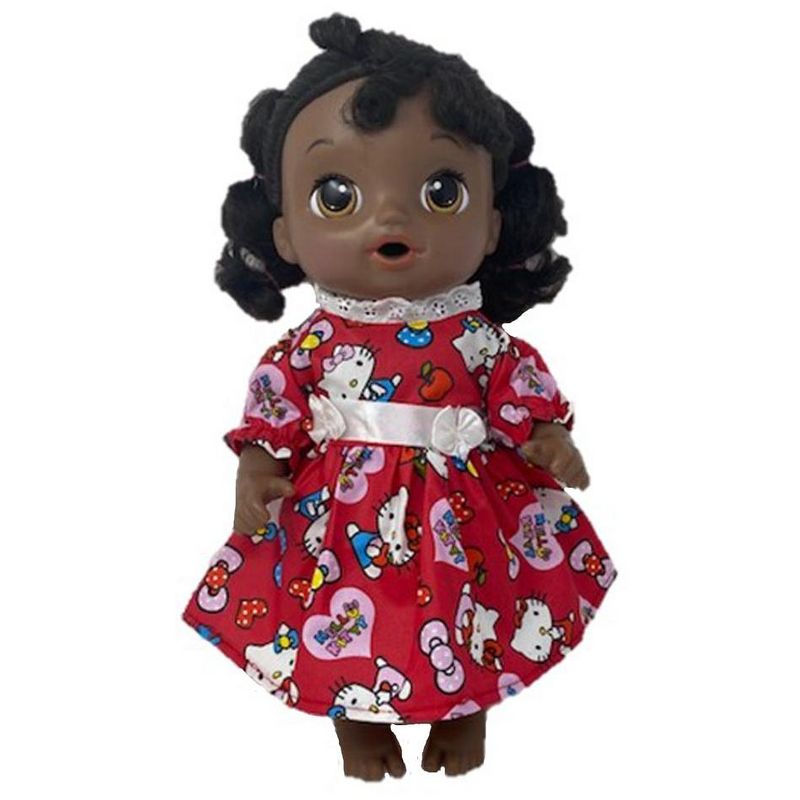 The Queen's Treasures Little House on the Prairie Green Calico Dress, Bonnet & Apron for 18" American Girl Dolls