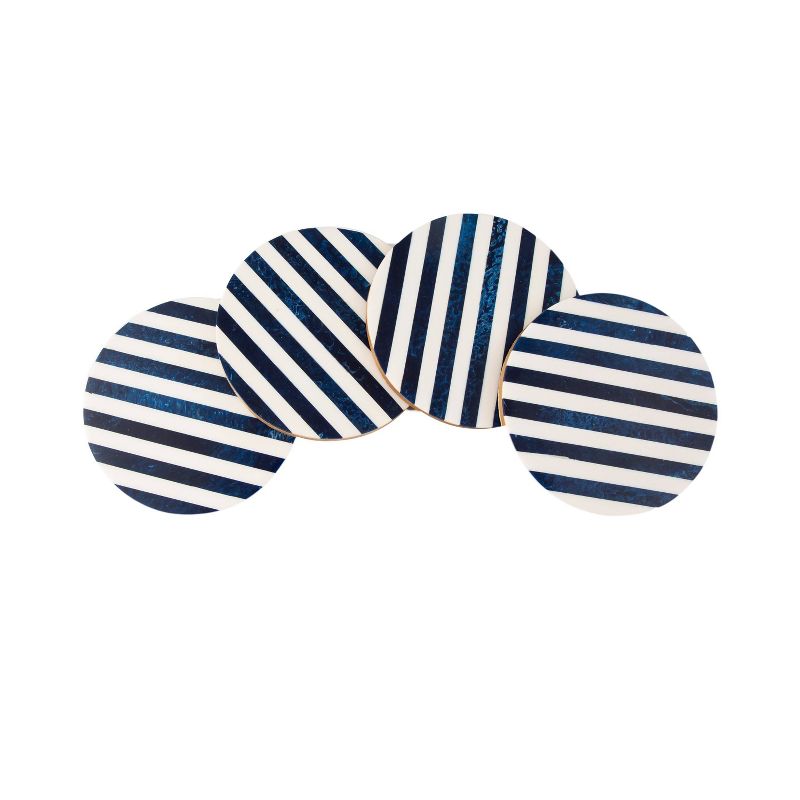 4pk Polyresin Striped Coaster Set - Thirstystone