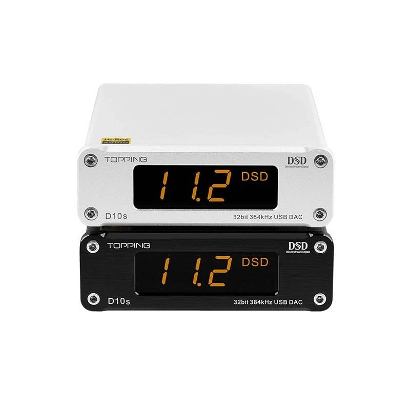 TOPPING D10S Digital USB DAC XMOS XU208 ES9038Q2M PCM384KHz DSD256 HIFI Audio Decoder-Black