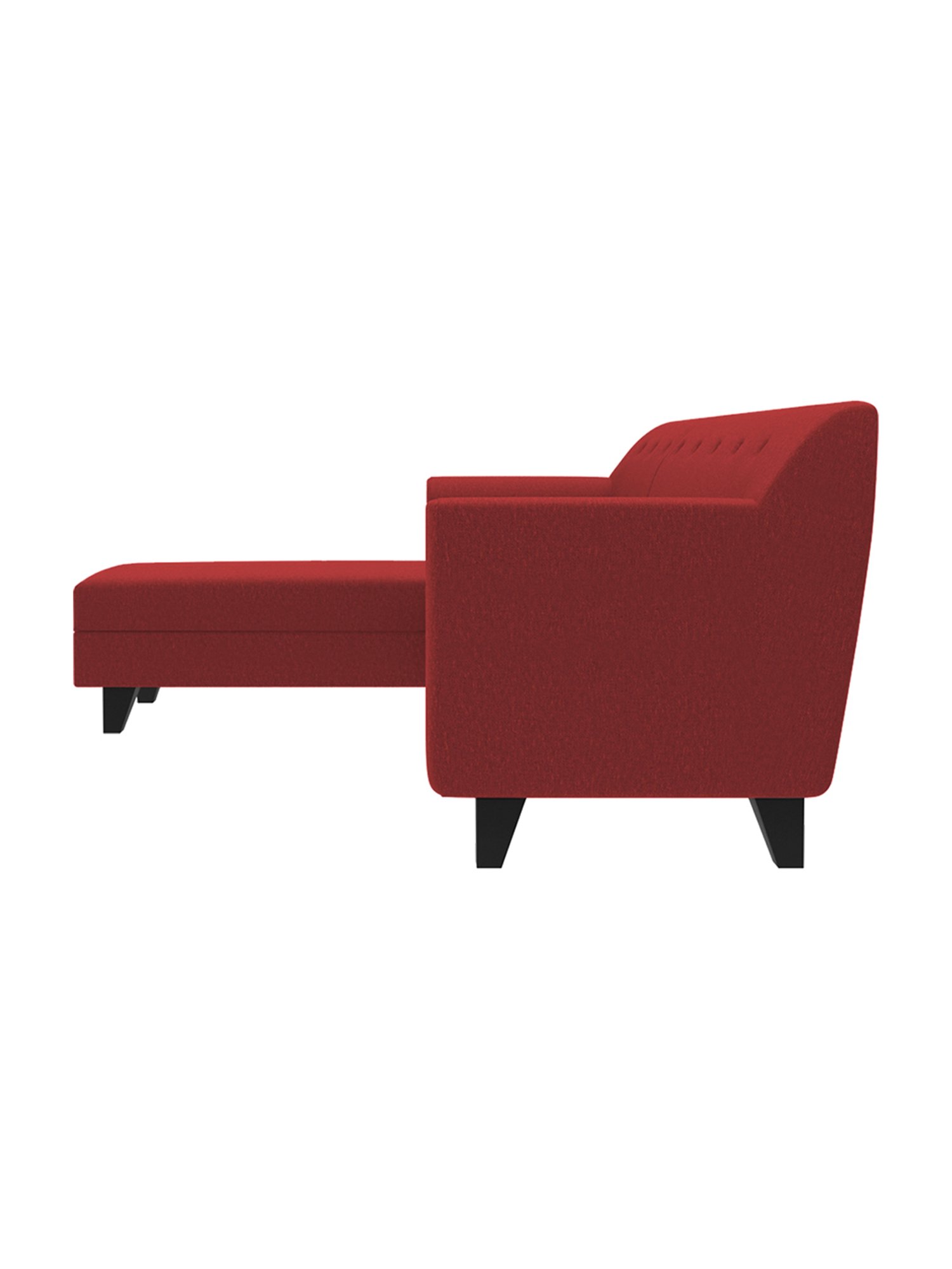 Trevi Red Fabric & Neem Wood 5 Seater LHS Sectional Sofa