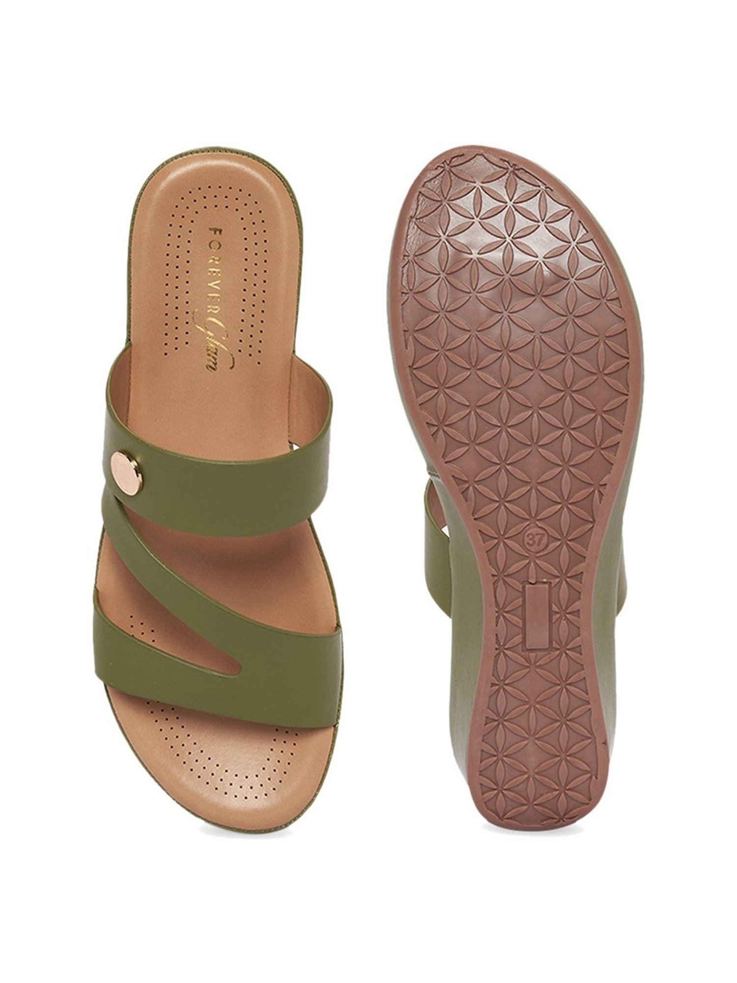 Forever Glam by Pantaloons Women's Green Casual Wedges