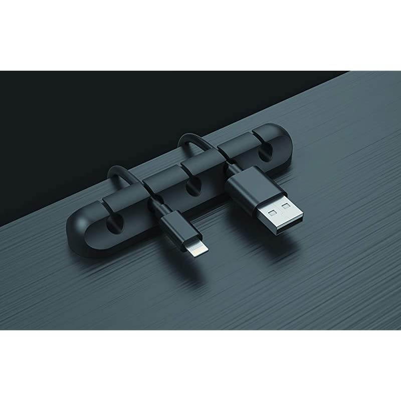 2 Pack Cable Clips  Cord Organizer 5 Slots 6mm Sticky Cable Clips Adhesive Destop Cable Drop for Charging Home Office Cubicle Car Night Stand Desk Accessories