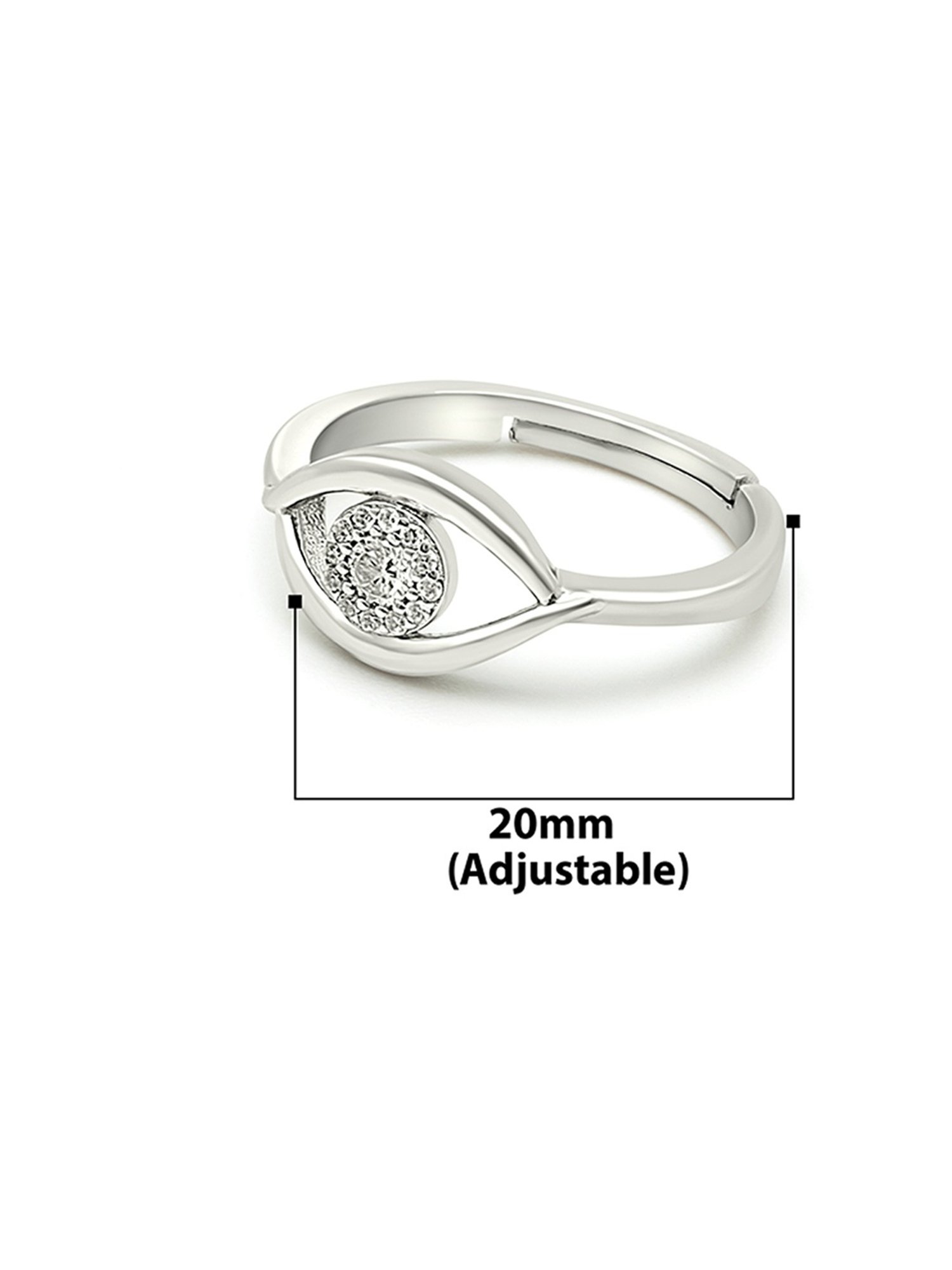 Silberry 92.5 Sterling Silver Crest Eye Ring