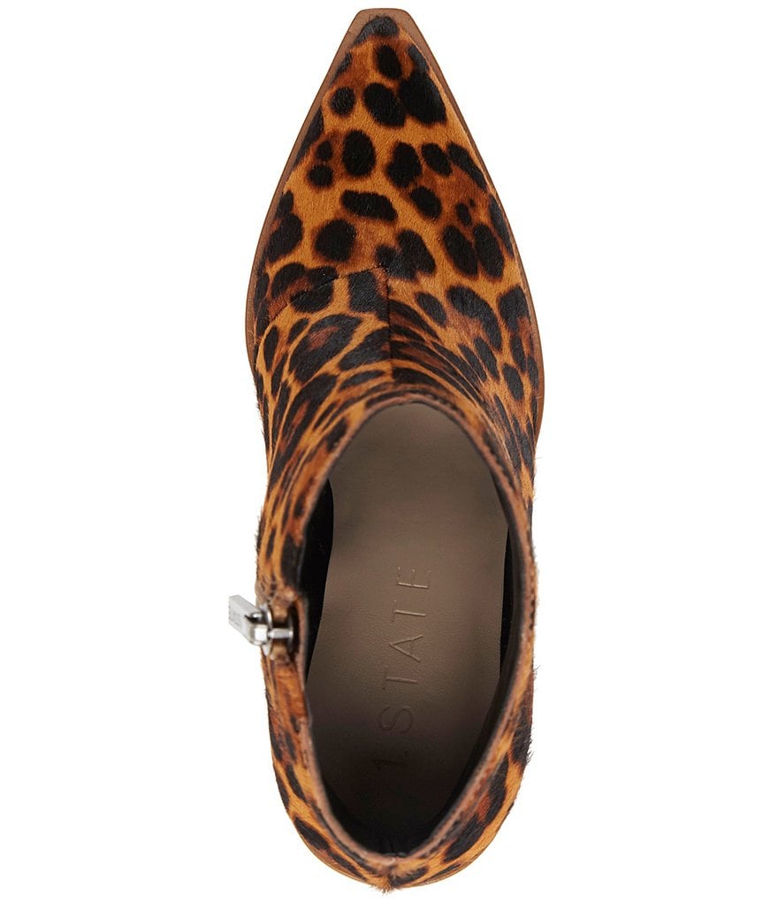 1. STATE Kelte Leopard Print Haircalf Block Heel Booties