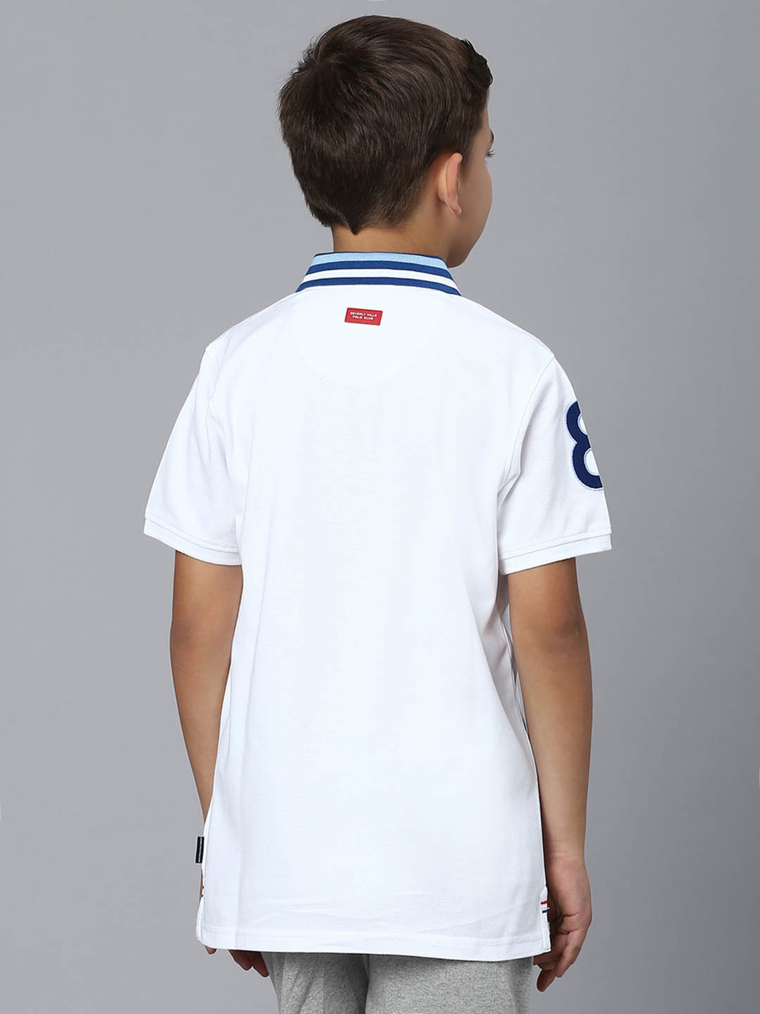 Beverly Hills Polo Club Kids White Printed Polo T-Shirt