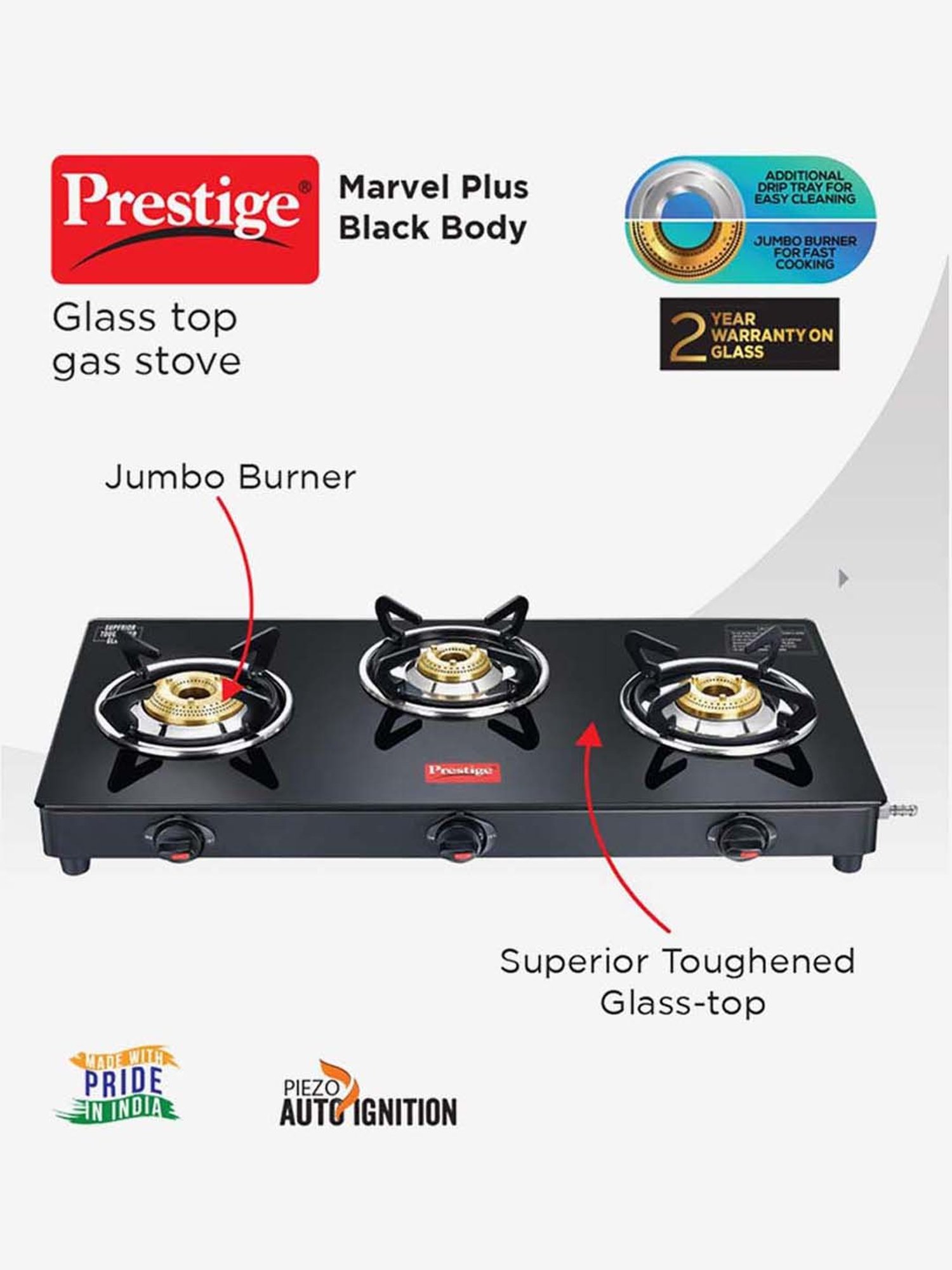 Prestige PIC 16.0 Plus 1900W Induction Cooktop (Black)